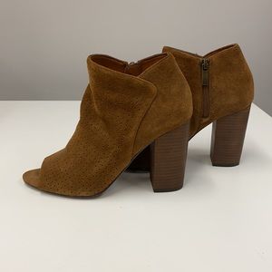 Jessica Simpson peep toe leather booties